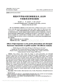 高溫對不同砧木黃瓜嫁接苗生長、光合和葉綠素熒光特性的影響