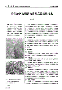 貴陽地區(qū)大棚延秋番茄高效栽培技術(shù).pdf