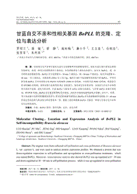 甘藍自交不親和性相關基因BoPLL的克隆、定位與表達分析.pdf