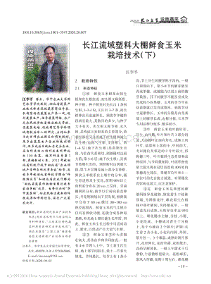 長(zhǎng)江流域塑料大棚鮮食玉米栽培技術(shù)（下）.pdf