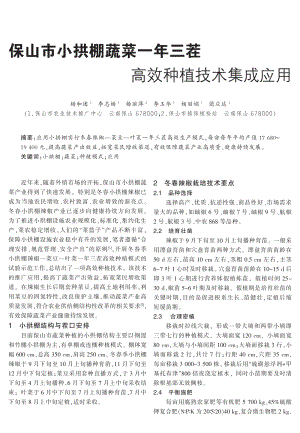 保山市小拱棚蔬菜一年三茬高效種植技術(shù)集成應(yīng)用.pdf