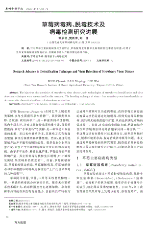 草莓病毒病、脫毒技術(shù)及病毒檢測研究進(jìn)展.pdf