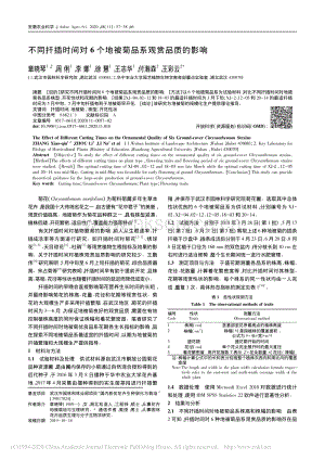 不同扦插時間對6個地被菊品系觀賞品質(zhì)的影響.pdf