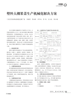 塑料大棚果菜生產(chǎn)機(jī)械化解決方案.pdf