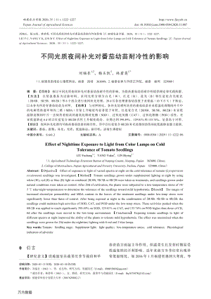 不同光質(zhì)夜間補(bǔ)光對番茄幼苗耐冷性的影響.pdf