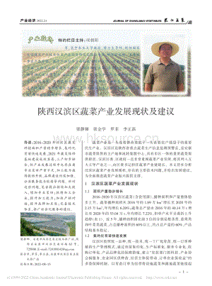 陜西漢濱區(qū)蔬菜產(chǎn)業(yè)發(fā)展現(xiàn)狀及建議.pdf