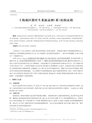 上海地區(qū)散葉生菜新品種（系）比較試驗(yàn).pdf