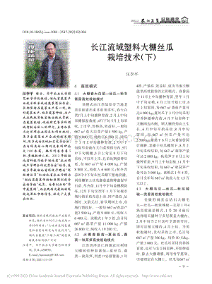 長(zhǎng)江流域塑料大棚絲瓜栽培技術(shù)（下）_汪李平.pdf