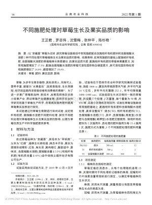 不同施肥處理對(duì)草莓生長(zhǎng)及果實(shí)品質(zhì)的影響.pdf