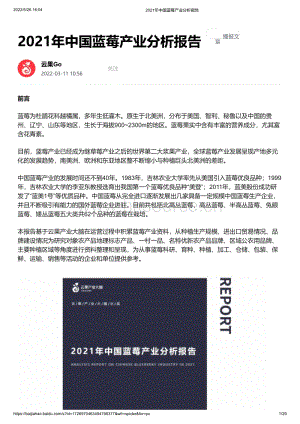 2021年中國藍莓產(chǎn)業(yè)分析報告.pdf