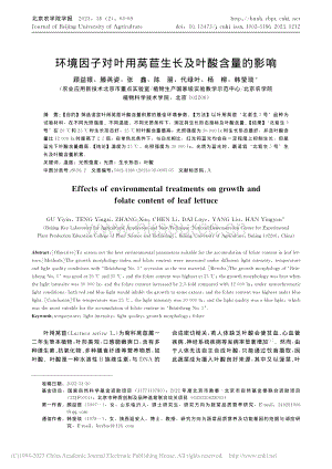 環(huán)境因子對(duì)葉用萵苣生長(zhǎng)及葉酸含量的影響.pdf