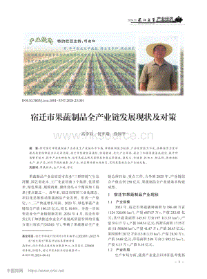 宿遷市果蔬制品全產業(yè)鏈發(fā)展現(xiàn)狀及對策 (1).pdf
