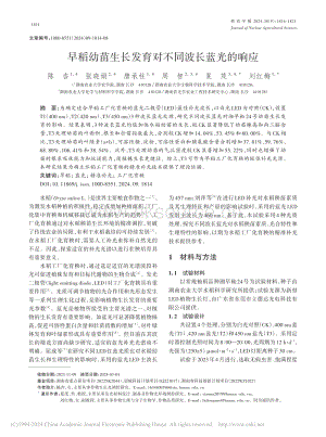 早稻幼苗生長(zhǎng)發(fā)育對(duì)不同波長(zhǎng)藍(lán)光的響應(yīng).pdf