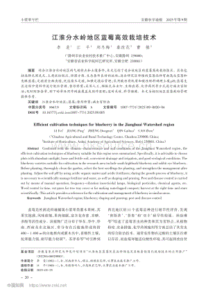 江淮分水嶺地區(qū)藍莓高效栽培技術(shù)_李斐.pdf