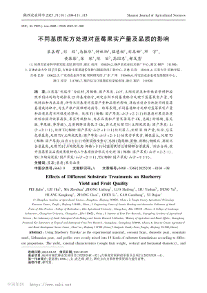 不同基質(zhì)配方處理對藍莓果實產(chǎn)量及品質(zhì)的影響.pdf