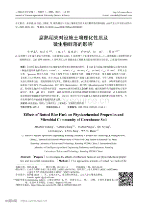 腐熟稻殼對設施土壤理化性質及微生物群落的影響.pdf