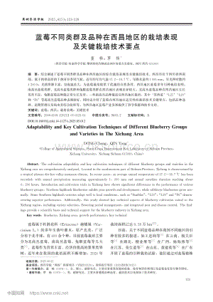 藍莓不同類群及品種在西昌地區(qū)的栽培表現(xiàn)及關鍵栽培技術要點.pdf